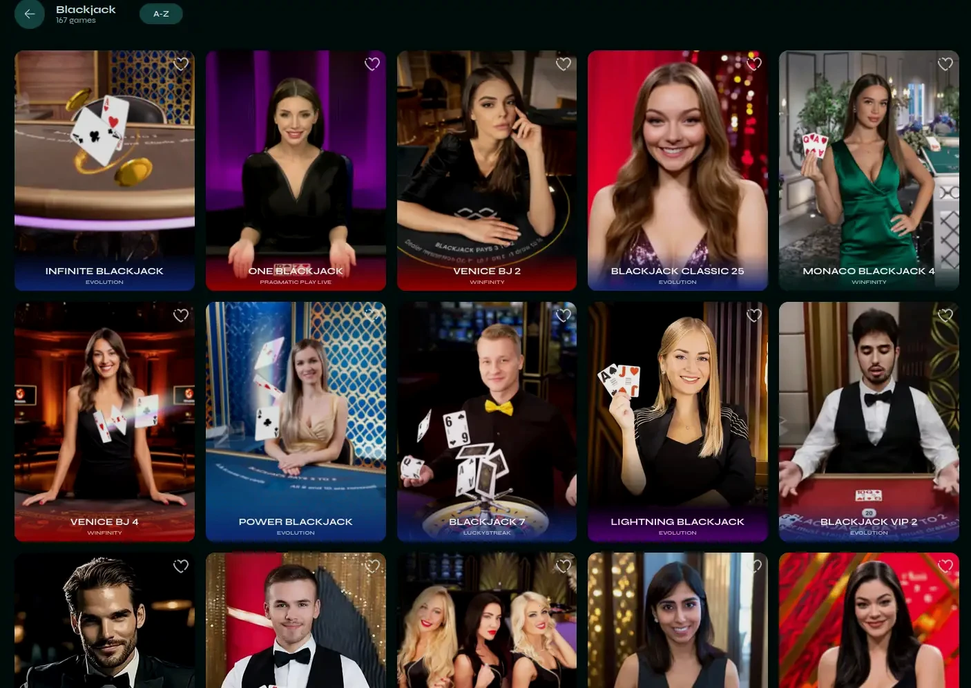 Interface mobile du casino Betzino sur smartphone